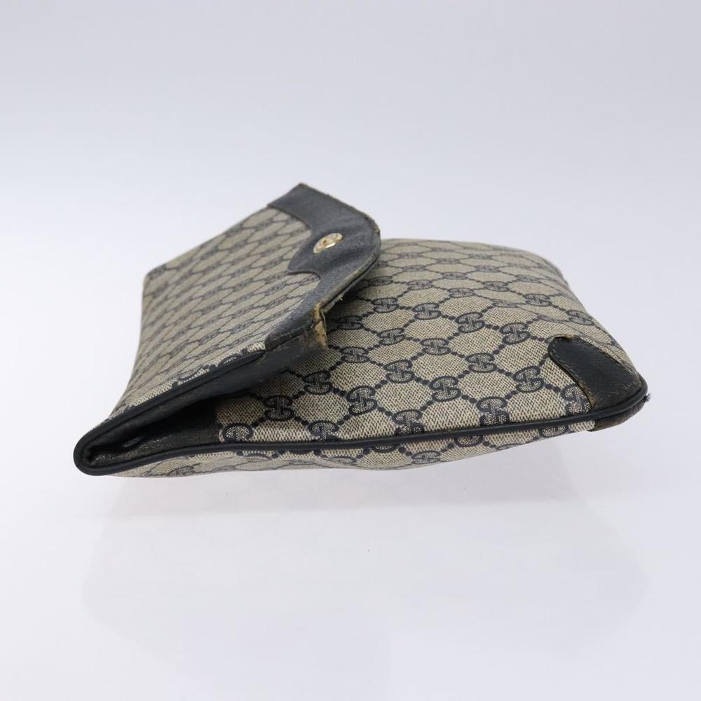 GUCCI GG Supreme Clutch Bag PVC Navy Gold 156 02 075 Auth sw1174 - Picture 5 of 16